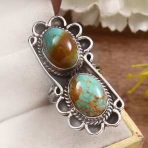 Kingman Turquoise Size US 11 925 Sterling Silver Ring (REXT55-51)