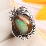 Galaxy Opal Size US 6 925 Sterling Silver Ring (REXT76-132)