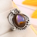 Galaxy Opal Size US 7 925 Sterling Silver Ring (REXT76-128)