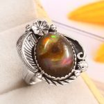 Galaxy Opal Size US 9 925 Sterling Silver Ring (REXT76-118)
