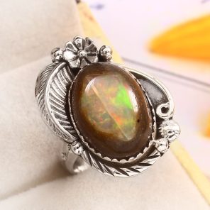 Galaxy Opal Size US 7 925 Sterling Silver Ring (REXT76-130)