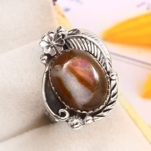 Galaxy Opal Size US 6 925 Sterling Silver Ring (REXT76-134)