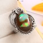 Galaxy Opal Size US 7 925 Sterling Silver Ring (REXT76-131)