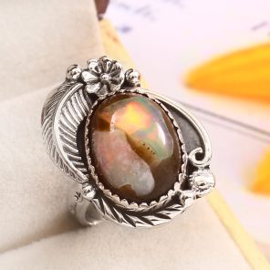 Galaxy Opal Size US 8 925 Sterling Silver Ring (REXT76-125)