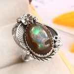 Galaxy Opal Size US 9 925 Sterling Silver Ring (REXT76-120)