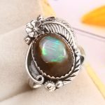 Galaxy Opal Size US 8 925 Sterling Silver Ring (REXT76-126)