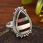 Aurora Opal & Composite Ring Size US 8 925 Sterling Silver Ring (REXT54-24)