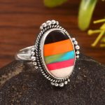 Aurora Opal & Composite Ring Size US 10 925 Sterling Silver Ring (REXT54-4)