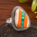 Aurora Opal & Composite Ring Size US 9 925 Sterling Silver Ring (REXT54-31)