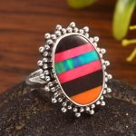 Aurora Opal & Composite Ring Size US 7 925 Sterling Silver Ring (REXT54-16)