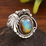 Cantera Opal Size US 8 925 Sterling Silver Ring (REXT76-101)