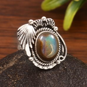 Cantera Opal Size US 6 925 Sterling Silver Ring (REXT76-93)