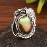 Cantera Opal Size US 6 925 Sterling Silver Ring (REXT76-94)