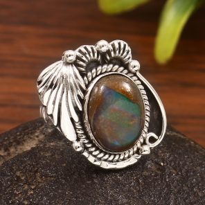 Cantera Opal Size US 6 925 Sterling Silver Ring (REXT76-95)