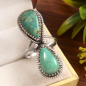 Kingman Turquoise Size US 9 925 Sterling Silver Ring (REXT55-87)