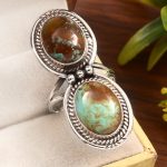 Kingman Turquoise Size US 10 925 Sterling Silver Ring (REXT55-89)