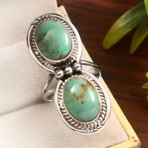 Kingman Turquoise Size US 8 925 Sterling Silver Ring (REXT55-80)