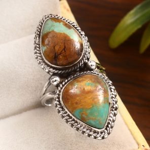Kingman Turquoise Size US 8 925 Sterling Silver Ring (REXT55-81)