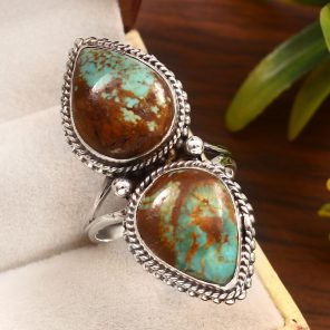Kingman Turquoise Size US 11 925 Sterling Silver Ring (REXT55-93)