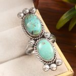Kingman Turquoise Size US 11 925 Sterling Silver Ring (REXT55-94)