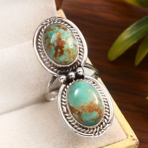 Kingman Turquoise Size US 6 925 Sterling Silver Ring (REXT55-69)