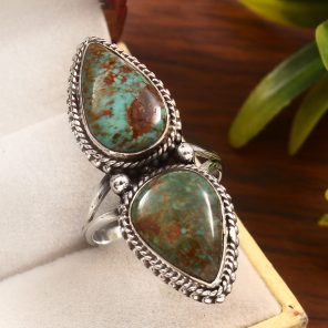 Kingman Turquoise Size US 11 925 Sterling Silver Ring (REXT55-95)