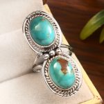 Kingman Turquoise Size US 7 925 Sterling Silver Ring (REXT55-77)