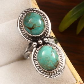 Kingman Turquoise Size US 6 925 Sterling Silver Ring (REXT55-72)
