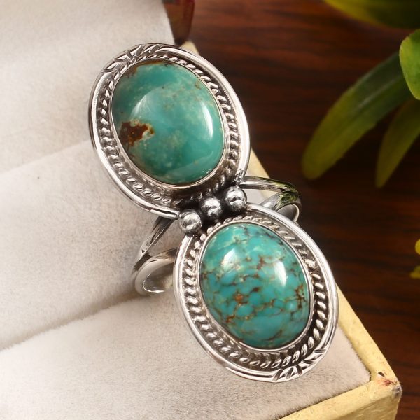 Kingman Turquoise Size US 11 925 Sterling Silver Ring (REXT55-98)