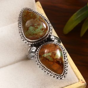 Kingman Turquoise Size US 6 925 Sterling Silver Ring (REXT55-73)