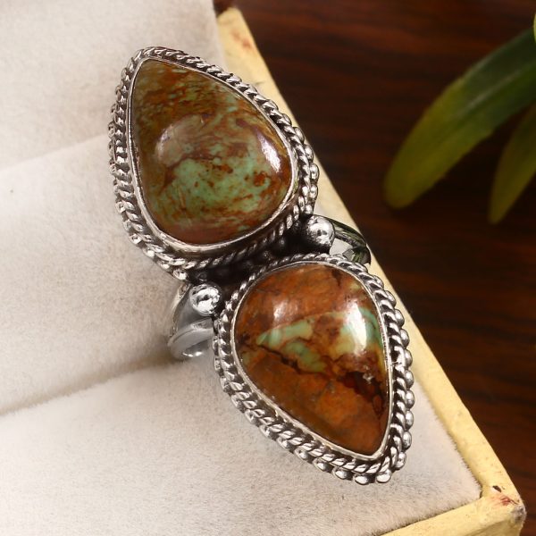 Kingman Turquoise Size US 6 925 Sterling Silver Ring (REXT55-73)