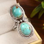 Kingman Turquoise Size US 9 925 Sterling Silver Ring (REXT55-84)