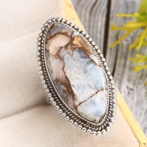Blue Opal Infused Pink Opal Size US 7 925 Sterling Silver Ring (REXT76-206)