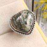 Tree Agate Size US 5 925 Sterling Silver Ring (REXT76-197)