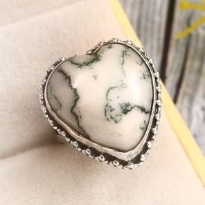 Tree Agate Size US 5 925 Sterling Silver Ring (REXT76-198)