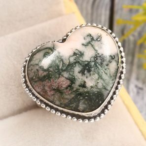 Tree Agate Size US 12 925 Sterling Silver Ring (REXT76-202)