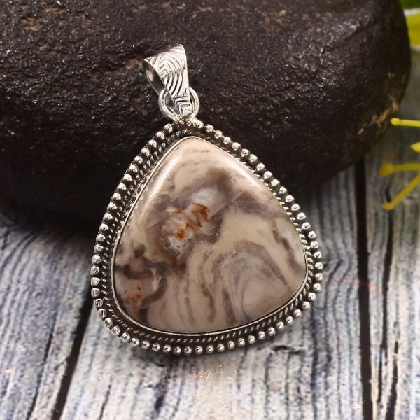 Mushroom Jasper 1.25" 925 Sterling Silver Ring (REXT76-209)