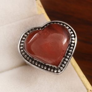Strawberry Quartz Size US 10 925 Sterling Silver Ring (REXT91-35)
