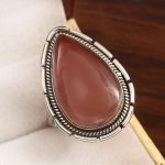 Strawberry Quartz Size US 11 925 Sterling Silver Ring (REXT91-49)