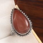 Strawberry Quartz Size US 12 925 Sterling Silver Ring (REXT91-41)