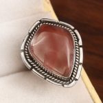Strawberry Quartz Size US 6 925 Sterling Silver Ring (REXT91-52)