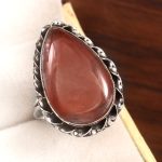 Strawberry Quartz Size US 12 925 Sterling Silver Ring (REXT91-42)