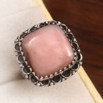 Strawberry Quartz Size US 7 925 Sterling Silver Ring (REXT91-16)
