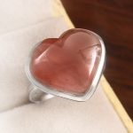 Strawberry Quartz Size US 11 925 Sterling Silver Ring (REXT91-70)