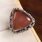 Strawberry Quartz Size US 9 925 Sterling Silver Ring (REXT91-27)
