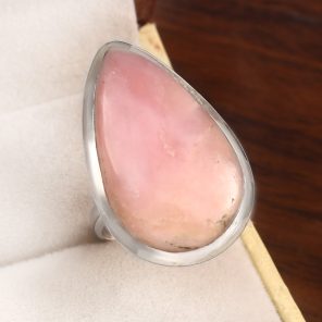 Strawberry Quartz Size US 9 925 Sterling Silver Ring (REXT91-65)