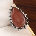 Strawberry Quartz Size US 9 925 Sterling Silver Ring (REXT91-28)