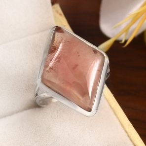 Strawberry Quartz Size US 10 925 Sterling Silver Ring (REXT91-67)