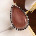Strawberry Quartz Size US 9 925 Sterling Silver Ring (REXT91-29)