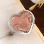 Strawberry Quartz Size US 7 925 Sterling Silver Ring (REXT91-61)